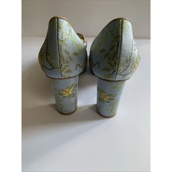 Sarah Flint X Gracie Perfect Mary Jane Platform 85 Pump Jacquard Tropics 39(8.5) - Picture 8 of 16